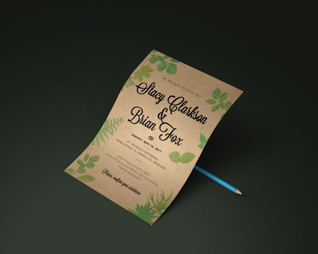 Foliage Wedding Invitation Template